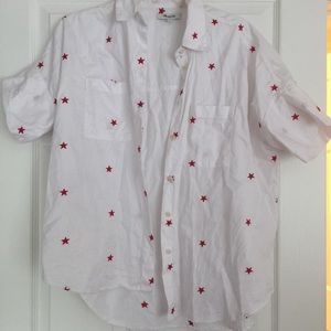 Madewell button up short sleeved with stars